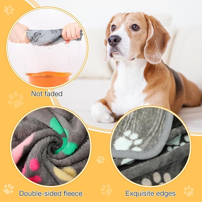 Chumia 18 Pcs Fleece Pet Blanket Soft Warm Sleep Mat Fluffy Cute Puppy Supplies - Image 3