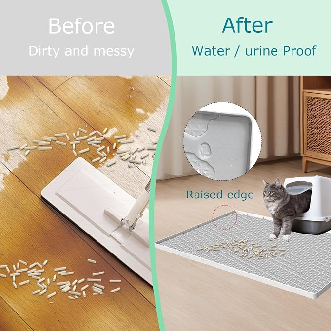 Cat Litter Mat for Litter Box, Silicone Large Cat Litter Trapping Mat - Image 7