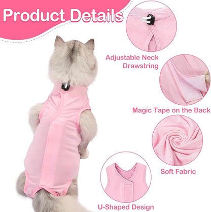 Cat Recovery Suit for Abdominal Wounds or Skin Diseases, Cat Onesie for Cats - Image 3