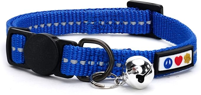 Pawtitas Recycled Blue Reflective Cat Collar – Eco-Friendly Breakaway Safety by Pawtitas