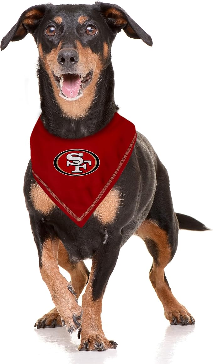 Pets First NFL San Francisco 49ERS Tie Bandana, Large/X-Large. Dog Cat Scarf Bib - Image 3