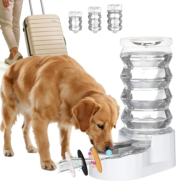 RIZZARI Gravity Dog Water Dispenser: 8L Large Auto-Refill Stainless Steel Pet by RIZZARI