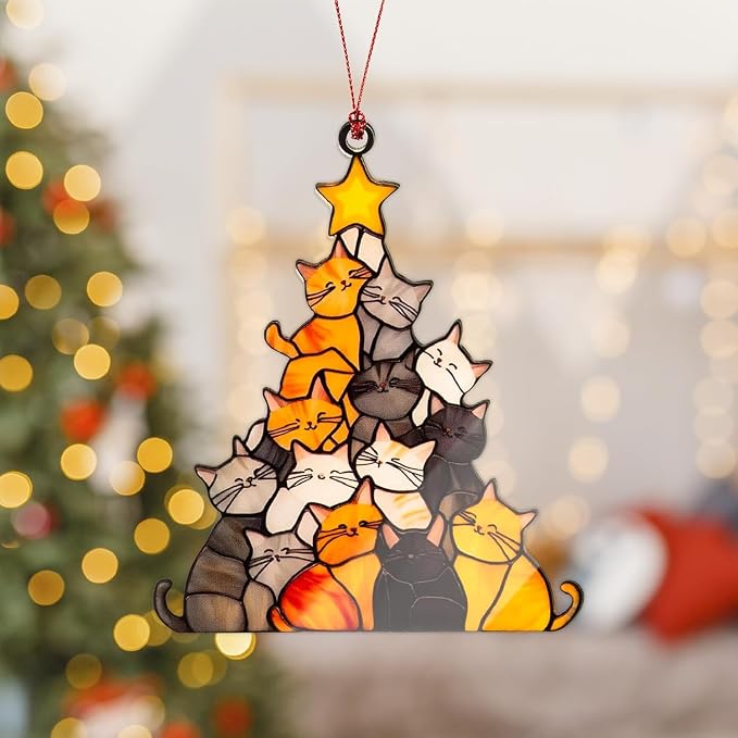 Cat Ornament, Cat Ornaments for Christmas Tree, Funny Holiday Decorations 2025 - Image 2