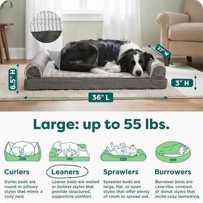 Furhaven Orthopedic Dog Bed for Large/Medium Dogs w/ Removable Bolsters & - Image 3