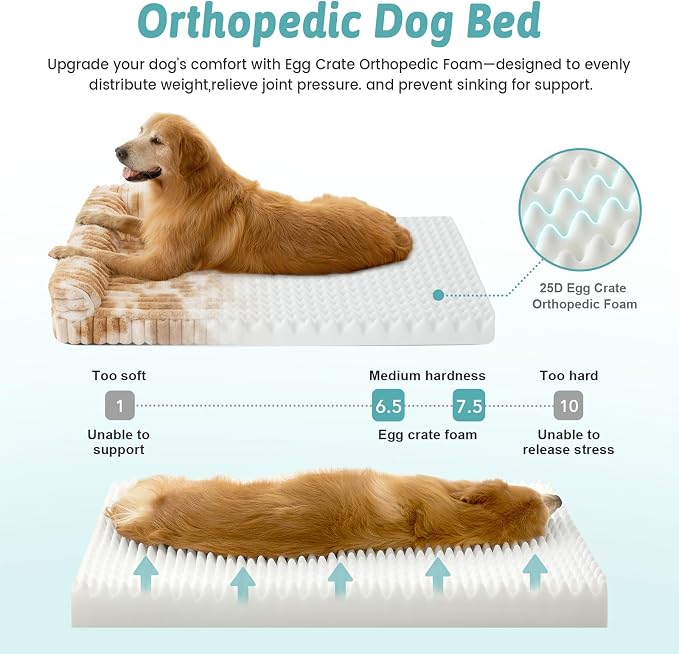 Cute Dog Bed for Small Dogs, Faux Rabbit Fur Orthopedic Foam Dog Bed - Image 5