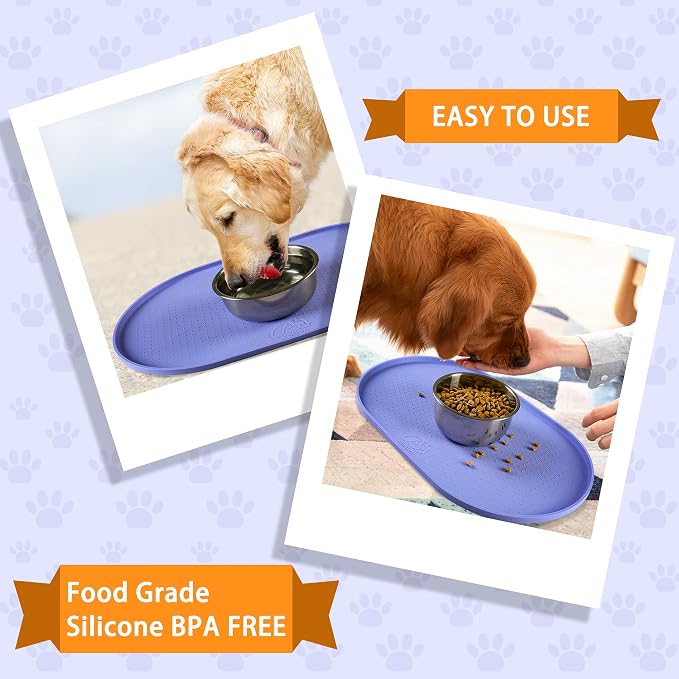 100% Waterproof 1.0" Raised Edge BPA Free Silicone Dog Food Mat, Pet Cat - Image 7