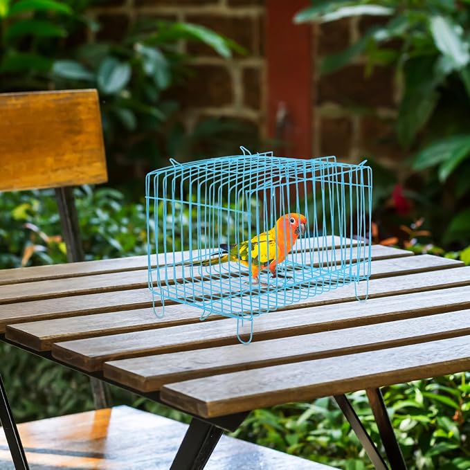 Kisangel Metal Bird Travel Cage Small Bird Cage Portable Carrier Storage s - Image 8