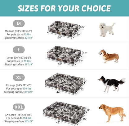 Orthopedic Dog Bed for Large Medium Size Dog, Soft and Warm Faux Fur Sofa for - Image 9
