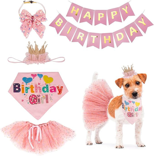 ADOGGYGO Dog Birthday Hat Bandana Girl by ADOGGYGO