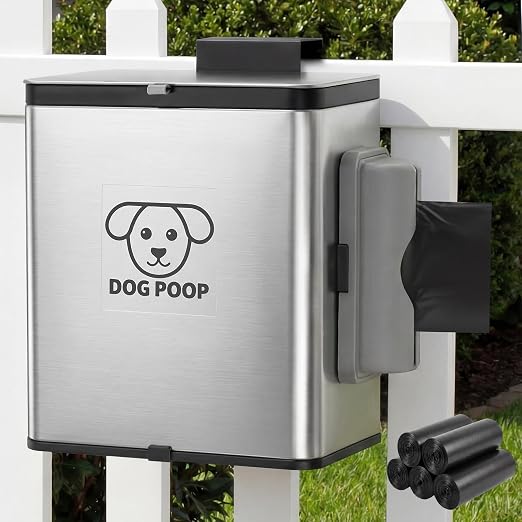 Dog Poop Trash Can Outside, 2.1 Gallon Dog Waste Container by Unknown