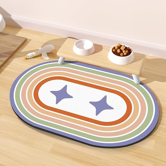 Dog Feeding Mat 24''x16'', Absorbent Pet Food Mat, No Stains Quick Dry Pet by METEOROCK