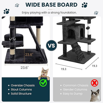 SHA CERLIN 65in Larger Cat Tree Tower Condo - Image 6