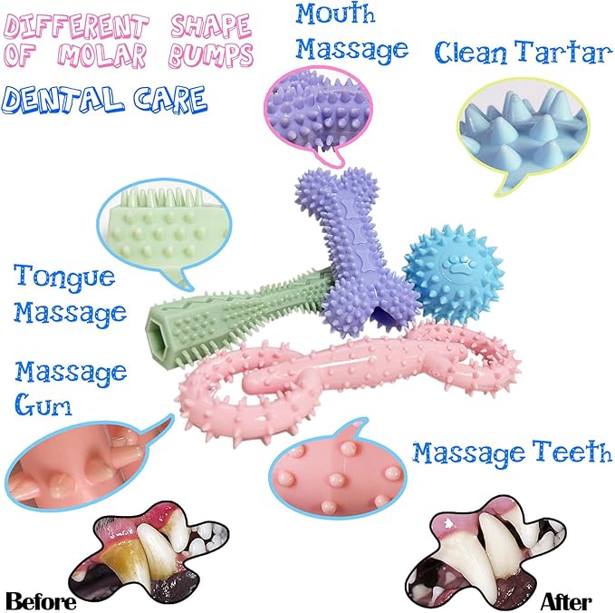 4 Pack Puppy Toys for 2-8 Months Pets Dog Chew Toy for Small Puppies Teething - Image 3