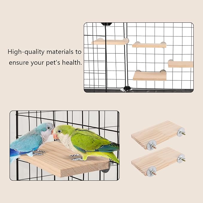 2Pcs Solid Wood Parrot Stand and Small Animal Climbing Platform - Image 8