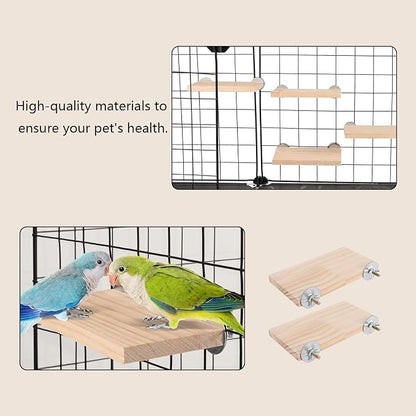 2Pcs Solid Wood Parrot Stand and Small Animal Climbing Platform - Image 8