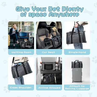 Pesen Expandable Dog & Cat Carrier, Airline Approved Soft Pet Carrier, - Image 5