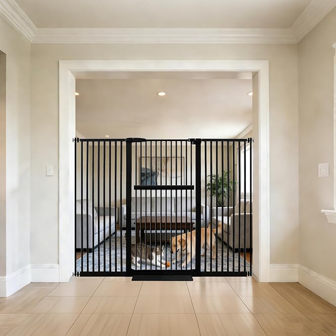 Lumizone Extra Tall Pet Gate 55.12" High Pressure Mounted 63.39"-67.90" Extra by Lumizone