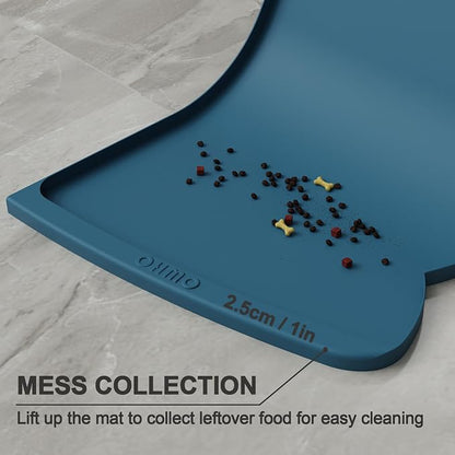 OHMO Dog Food Mat w/Residue Collection Pocket Silicone Pet Feeding Mat - Image 3