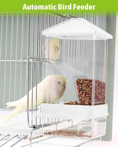 Hamiledyi Automatic Bird Feeder No Mess Bird Cage Feeder Seed Food Container - Image 6