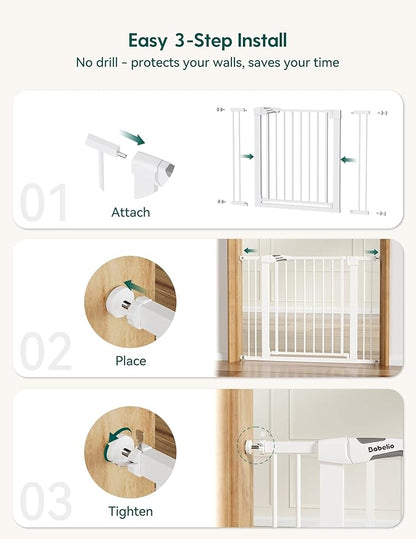Babelio Metal Baby Gate, 29-43" Auto Close Easy Install Pet Gate PressGuard P7 - Image 5