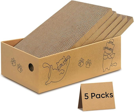 AGYM Cat Scratcher, 5 Packs in 1 Cardboard Box Cat Scratching Pad by AGYM