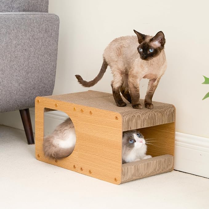 EHEYCIGA Cardboard Cat Scratcher House, 20-Inch Corrugated Cat Scratcher - Image 9