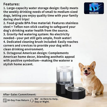 Sfozstra Large Dog Water Dispenser: 5L Automatic Gravity Water Feeder - Image 2