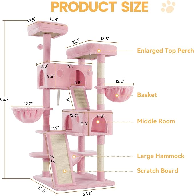 WEEWAY Cat Tree Tower for Indoor Cats, Stand House Condo Cave, Sisal Scratching - Image 2