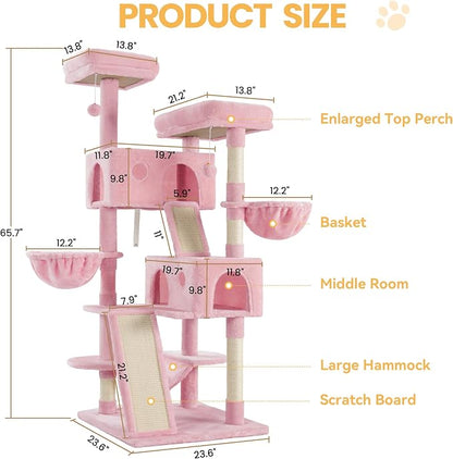 WEEWAY Cat Tree Tower for Indoor Cats, Stand House Condo Cave, Sisal Scratching - Image 2