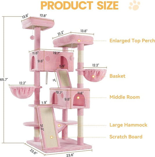 WEEWAY Cat Tree Tower for Indoor Cats, Stand House Condo Cave, Sisal Scratching - Image 2