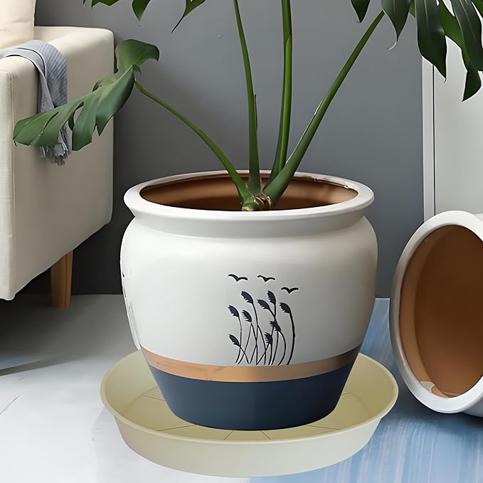 4 Pack of 18 19 inch Plant Saucer Drip Tray, Heavy Duty Deep Plant Saucers - Image 7