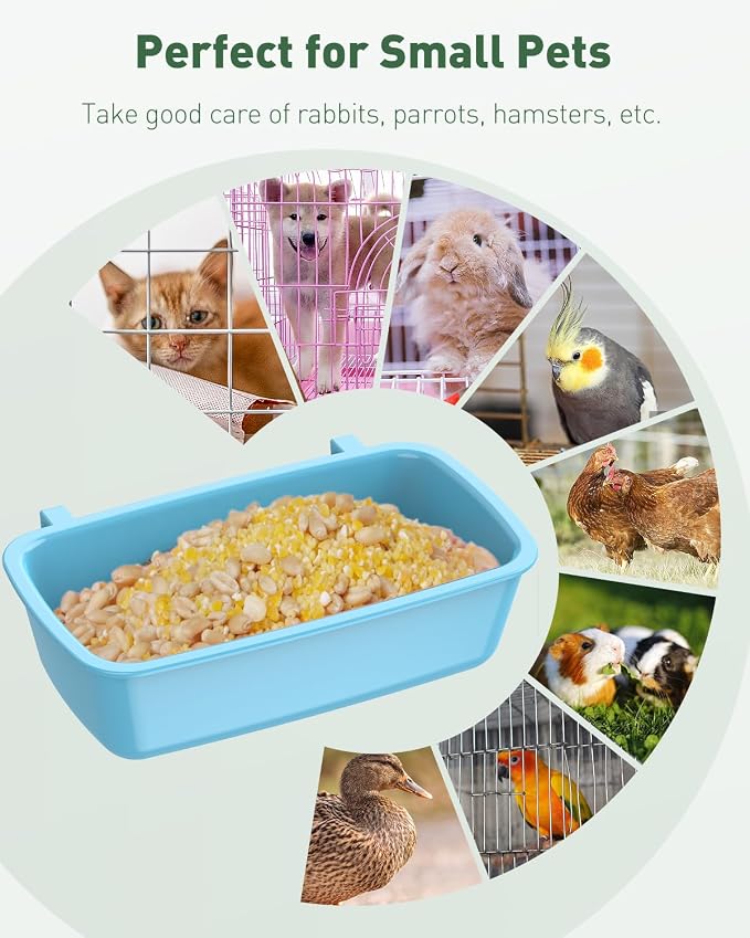 Pawfly 4 Pcs Cage Cups Hanging Plastic Bird Cage Feeders - Image 3