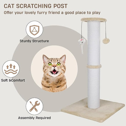 Cat Scratching Post 34 Inches Heavy Duty and Thicker Cat Scratching Post Sisal - Image 6