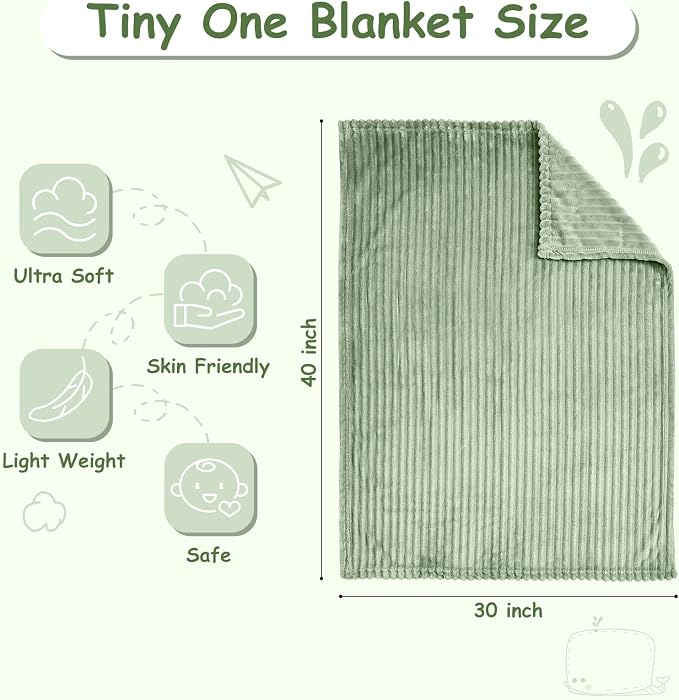 Soft Fleece Baby Blanket Ultra Cozy Green Baby Blankets - Image 4