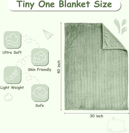 Soft Fleece Baby Blanket Ultra Cozy Green Baby Blankets - Image 4