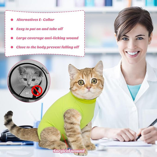 Coppthinktu Cat Recovery Suit for Abdominal Wounds or Skin Diseases, Cat Onesie - Image 2