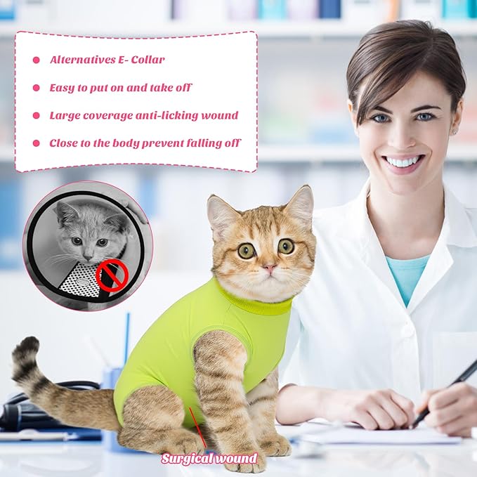 Coppthinktu Cat Recovery Suit for Abdominal Wounds or Skin Diseases, Cat Onesie - Image 2