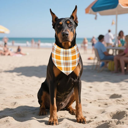30 Pack Large Plaid Dog Bandanas Stitch Dog Bandana Bulk Reversible Print One - Image 7