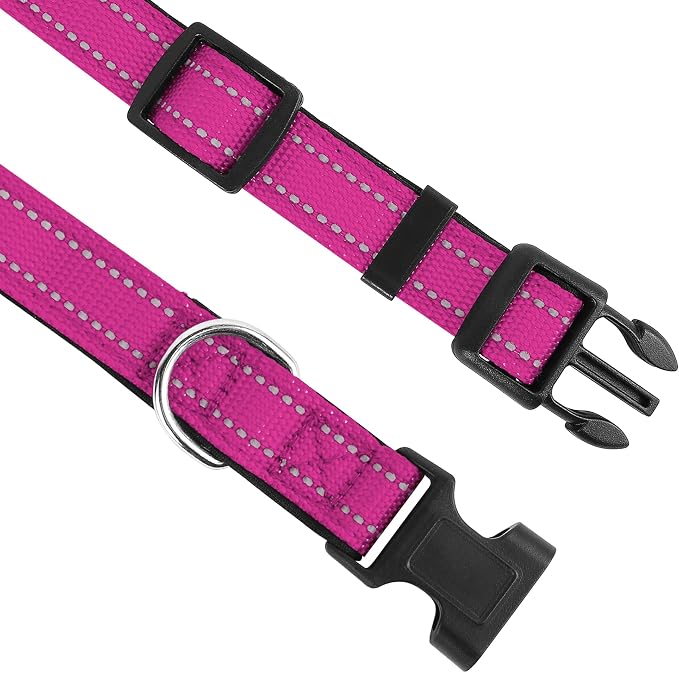 Reflective Dog Collar, Adjustable Soft Neoprene Padded Nylon Pet Collars - Image 3