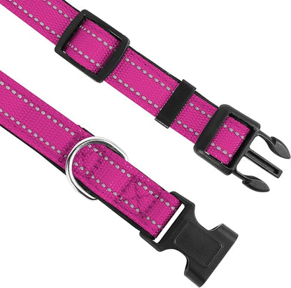 Reflective Dog Collar, Adjustable Soft Neoprene Padded Nylon Pet Collars - Image 3