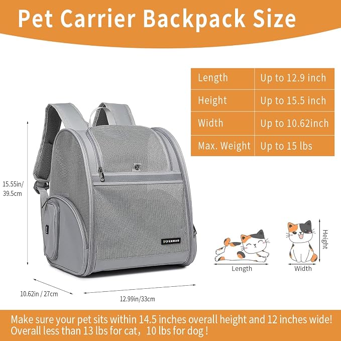 Cat Backpack Carrier for Small Dogs and Medium cat Puppy Kitten Bunny Pet - Image 5
