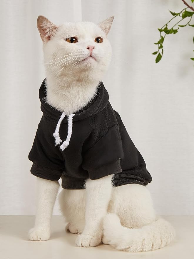 QWINEE Basic Dog Hoodie Sweatshirt Puppy Sweater Warm Cat Costumes Pet Clothes - Image 6