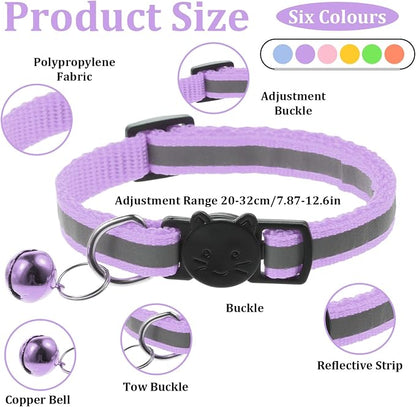 TIESOME 6 Pcs Reflective Cat Collar - Image 2
