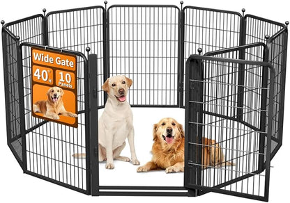 Dog Fence Indoor Pens Outside, Portable Outdoor Dog Playpen 40" H 10 Panels Pet by Unknown
