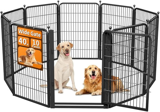 Dog Fence Indoor Pens Outside, Portable Outdoor Dog Playpen 40" H 10 Panels Pet by Unknown