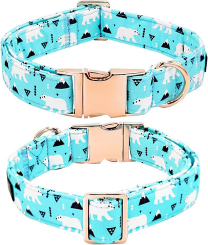 Dog Collar, Bow Dog Collar Blue Bear Pattern Pet Collar Dog Cute Bow Tie Soft - Image 4