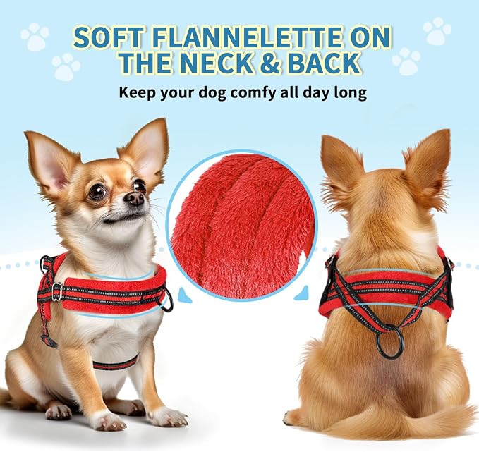 SlowTon No Pull Small Dog Harness and Leash Set, Puppy Soft Vest Harness Neck & - Image 2