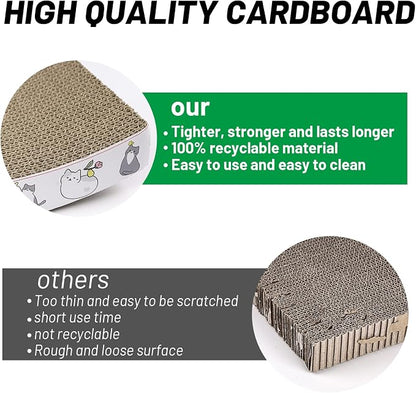 PatiencET Cat Scratcher Cardboard 4 Pack Cat Scratch Pad Reversible Scratcher - Image 4