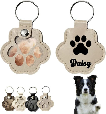 Personalized Dog Hair Keychain Pet Fur Keepsake Pet Memorial Cute Storage by Unknown