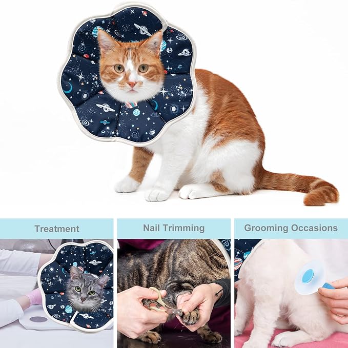Depets Cat Cone Collar Soft, Adjustable Lightweight Cat Recovery E Collar to - Image 7